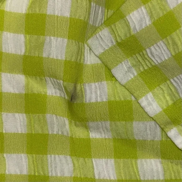 For Love & Lemons Maureen Blazer Crop Top Green White Boho Women’s Sz XS FLAW - Picture 4 of 7